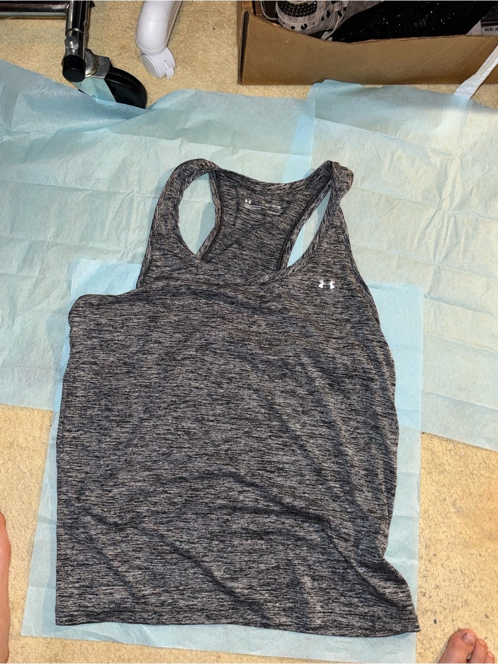 Under Armour Black Heather Performance Racerback Tank